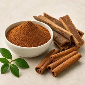 Cinnamon bark extract powder with cinnamon sticks