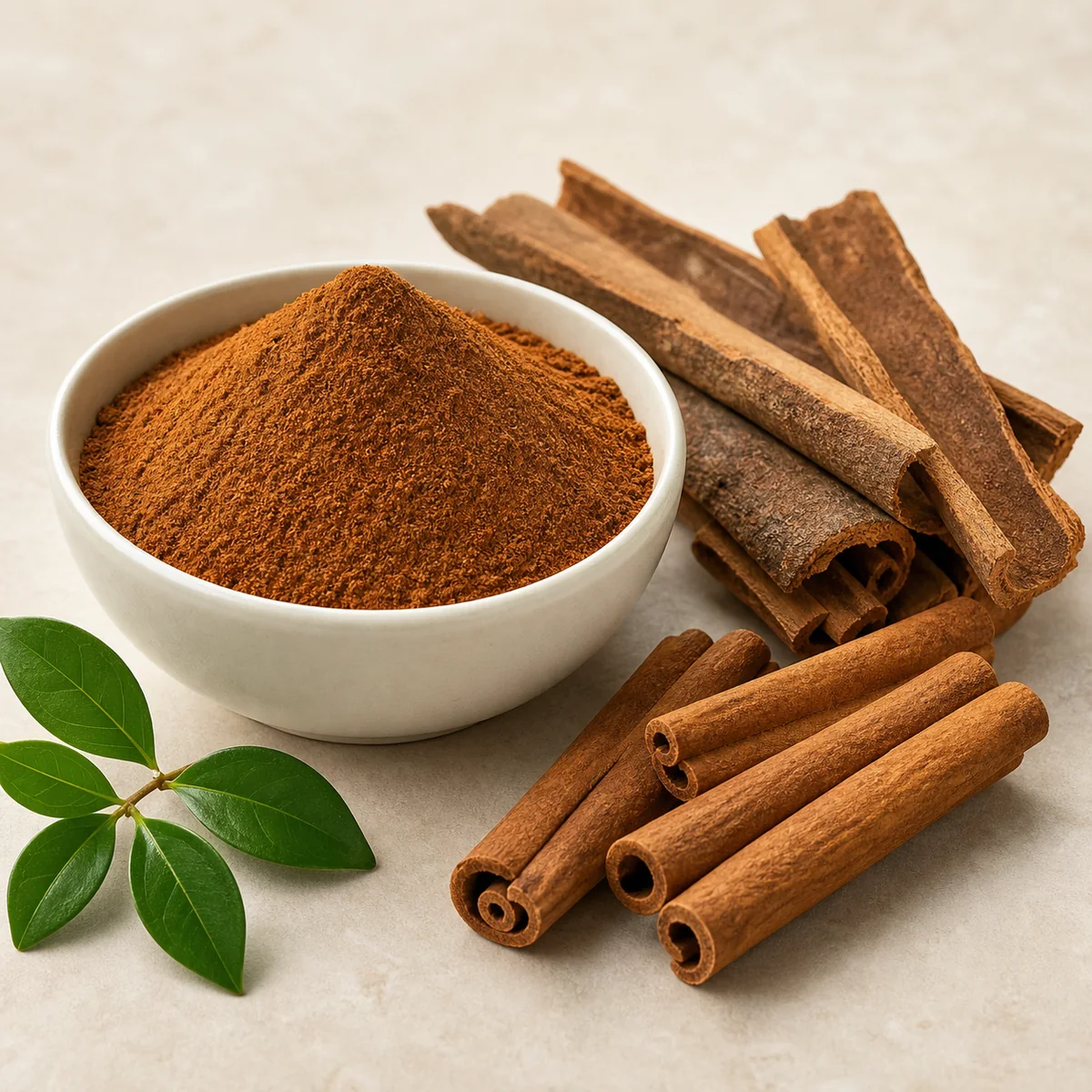 Cinnamon bark extract powder with cinnamon sticks