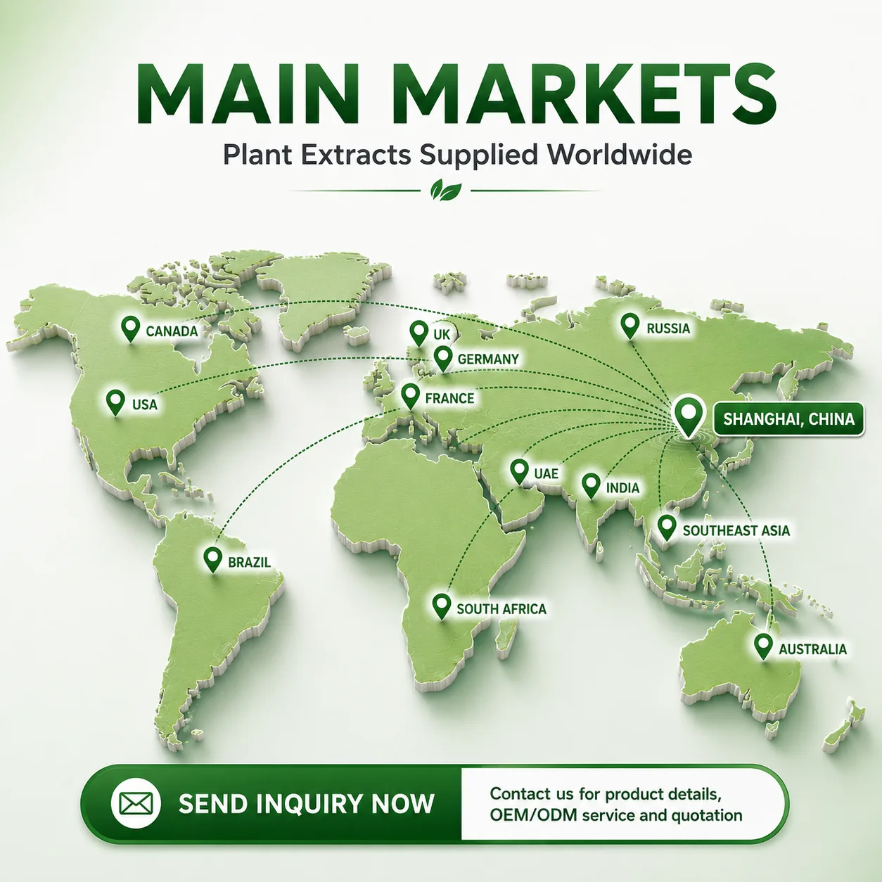 Global plant extract supply markets and international inquiry support