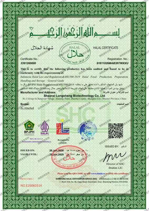 Halal certificate preview
