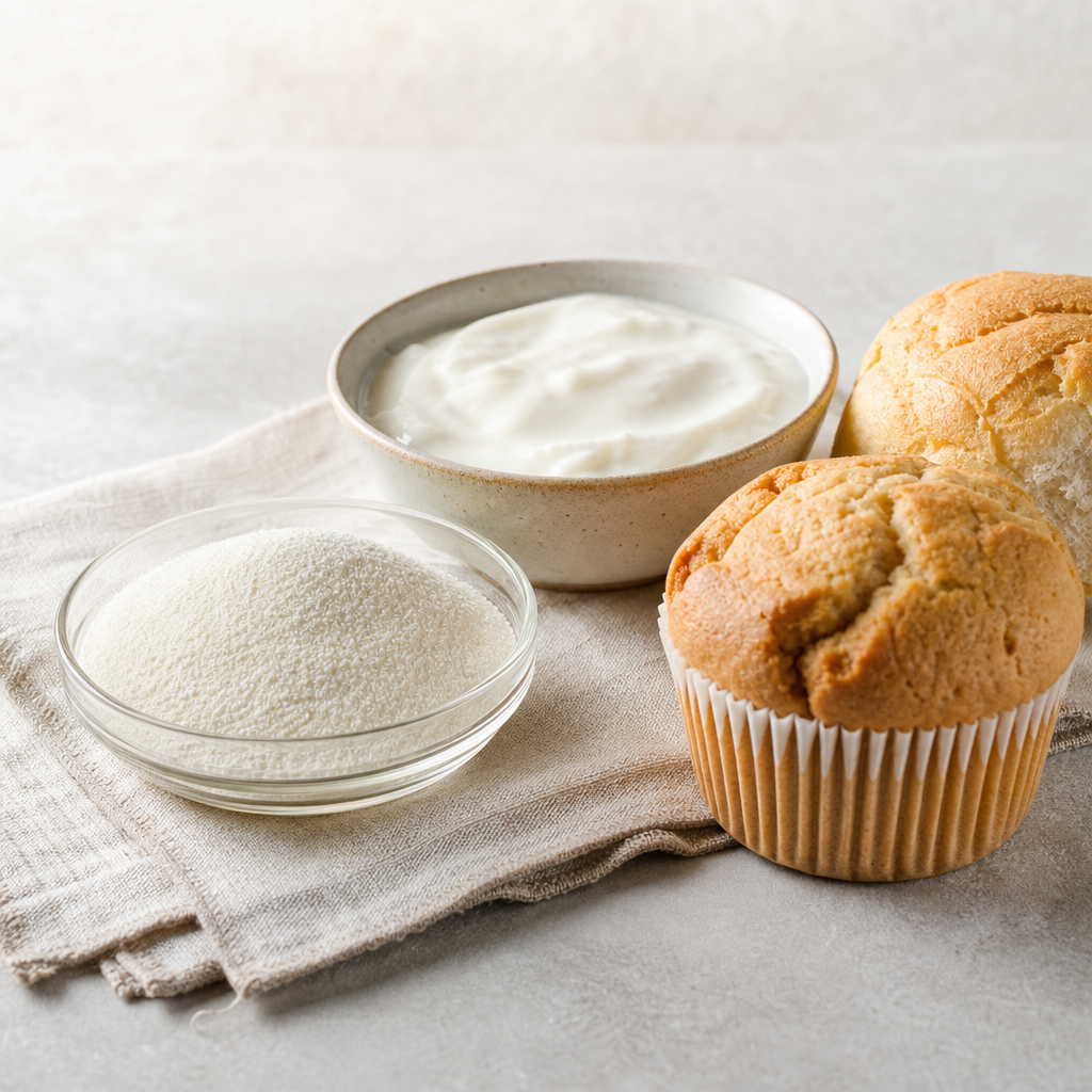 Bovine bone collagen peptide powder in a dairy and bakery food application