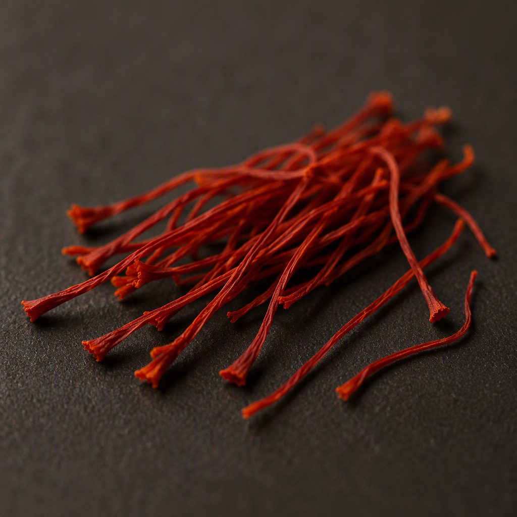 Dried saffron stigma threads raw material