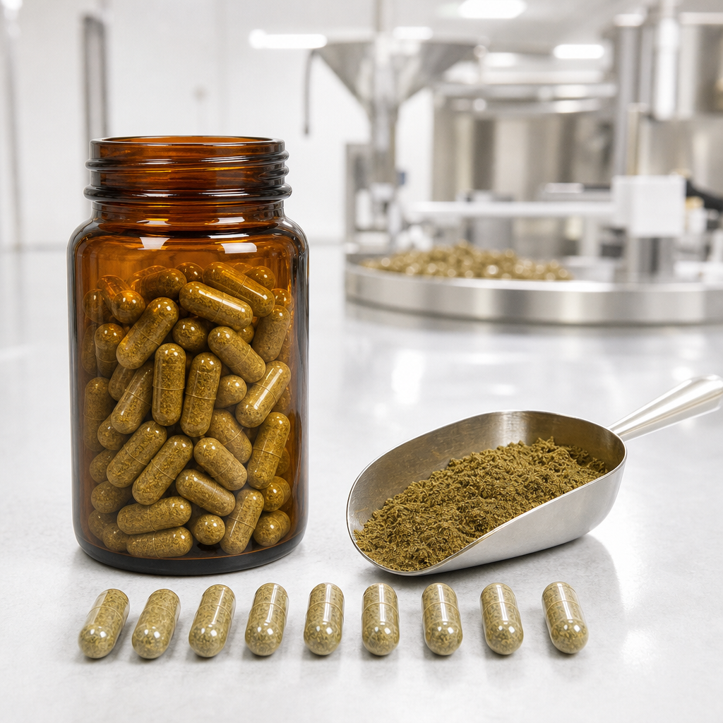 Echinacea extract filled into capsules