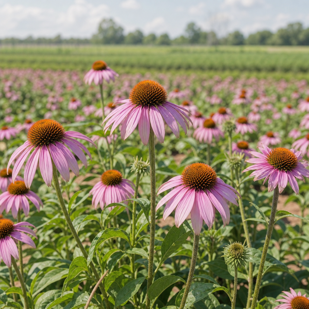 Echinacea purpurea plants at origin