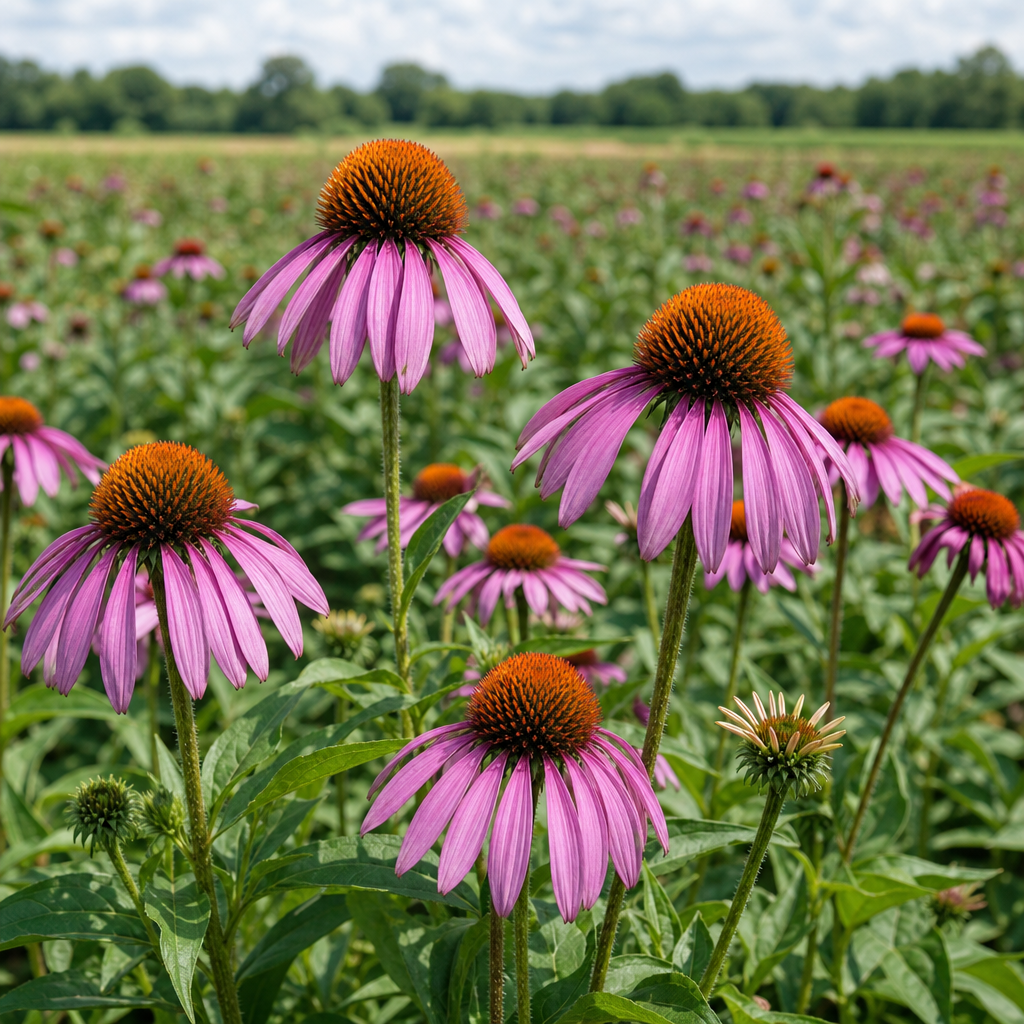 Echinacea purpurea plants at origin