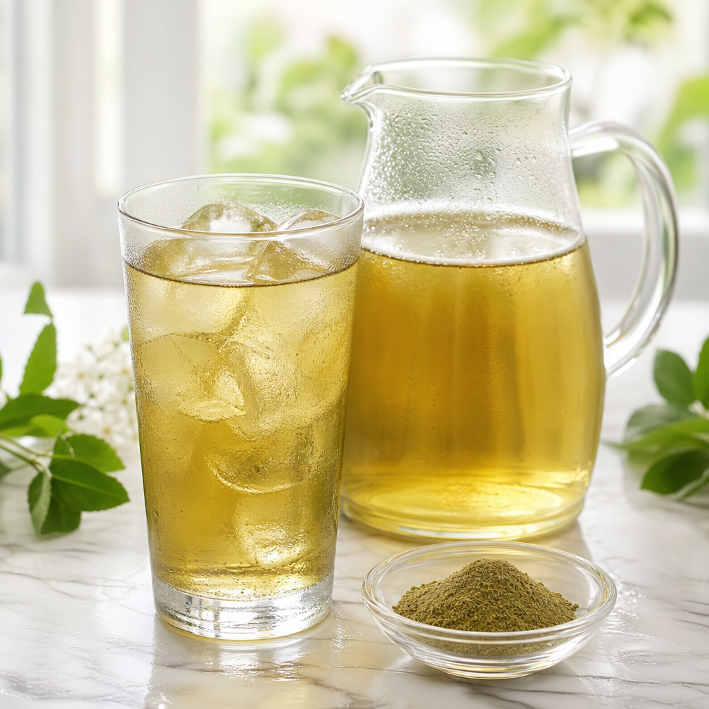 Echinacea whole herb extract in an iced herbal beverage