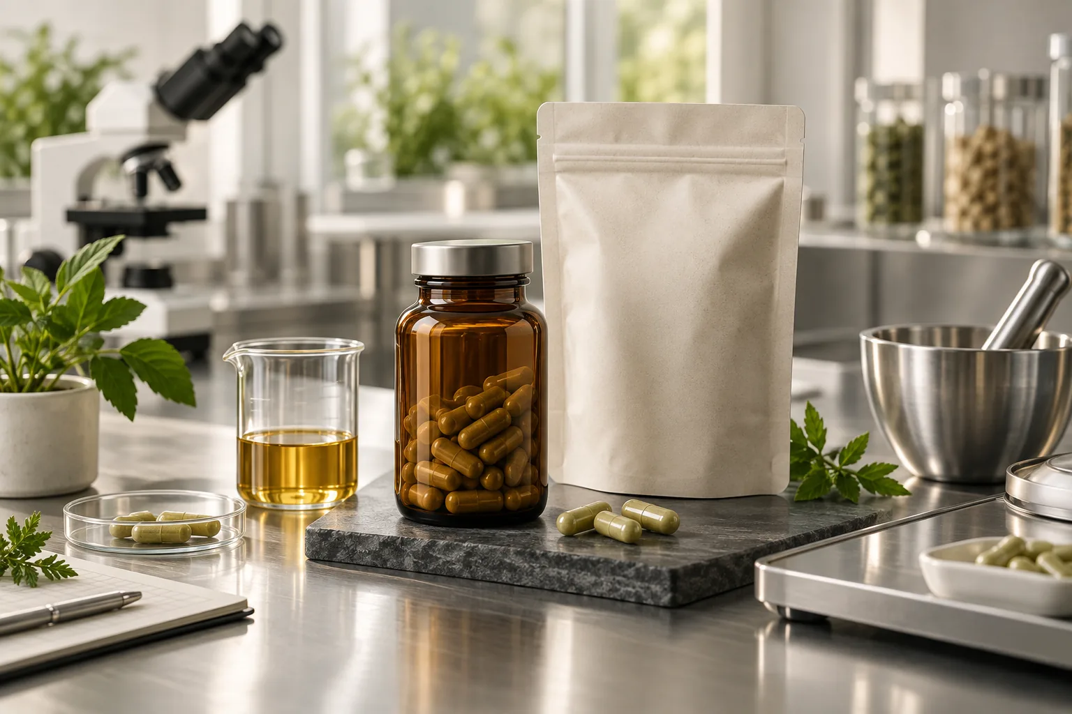 Private-label botanical supplement formulation and packaging development