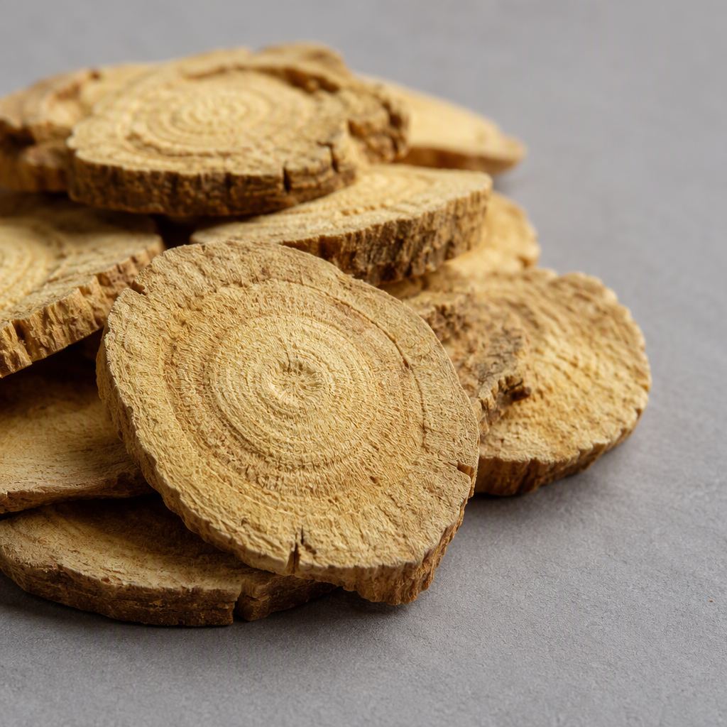 Dried sophora root cross-section slices raw material