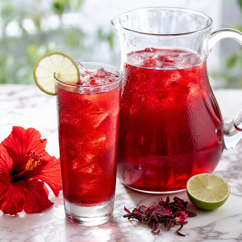 Roselle calyx extract in an iced functional beverage