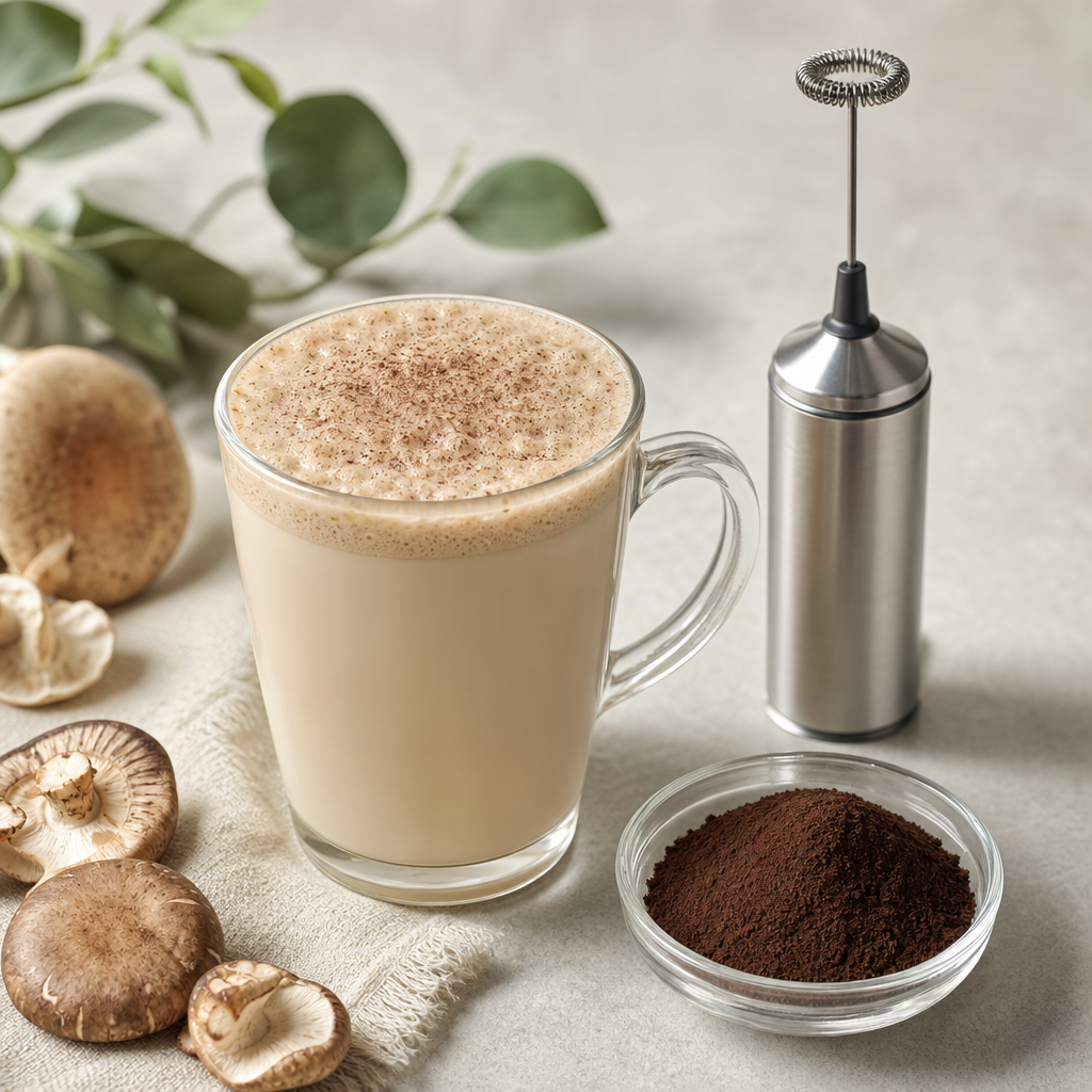 Turkey tail extract in a mushroom latte beverage
