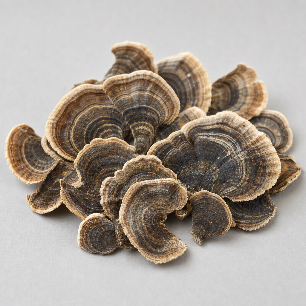Dried Trametes versicolor turkey tail mushroom raw material