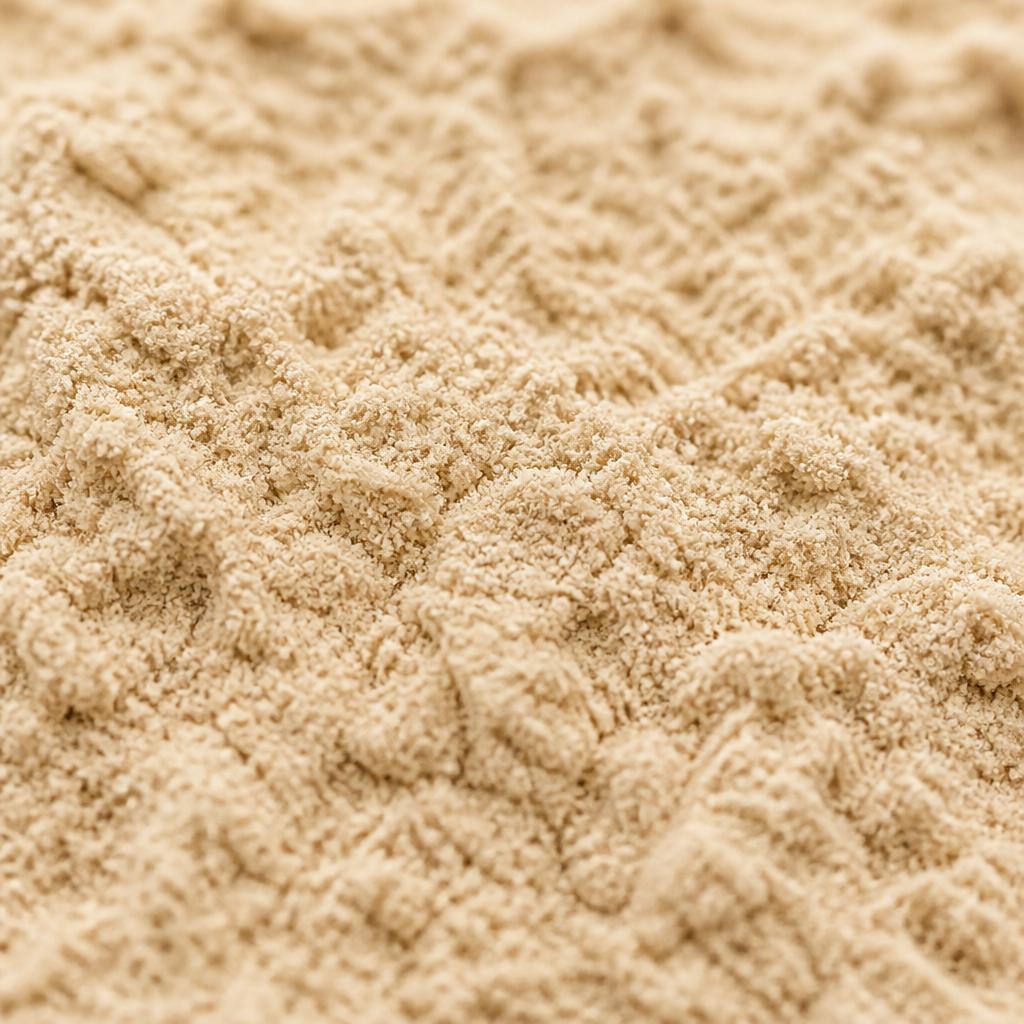 Off-white to light brown canavalia seed extract powder close-up