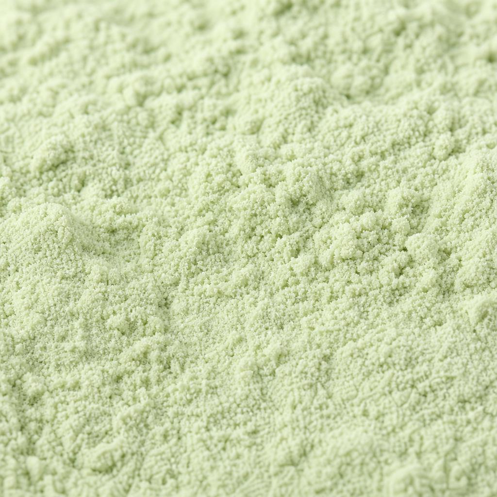 Very pale muted green celery powder texture close-up
