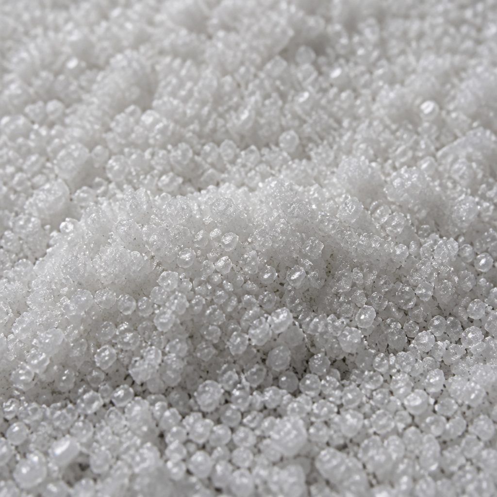 Fine sub-millimetre white dihydroavenanthramide D crystals, macro texture