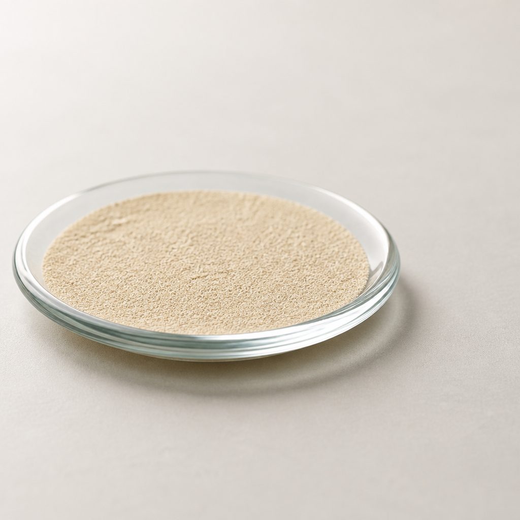 Glucoraphanin powder on a round glass watch glass