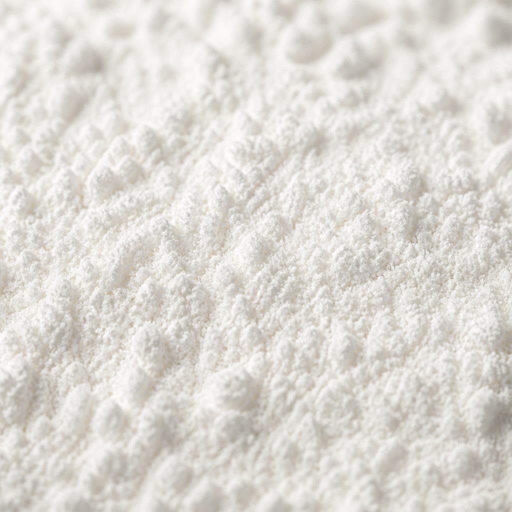 White glycerylphosphorylcholine powder texture close-up