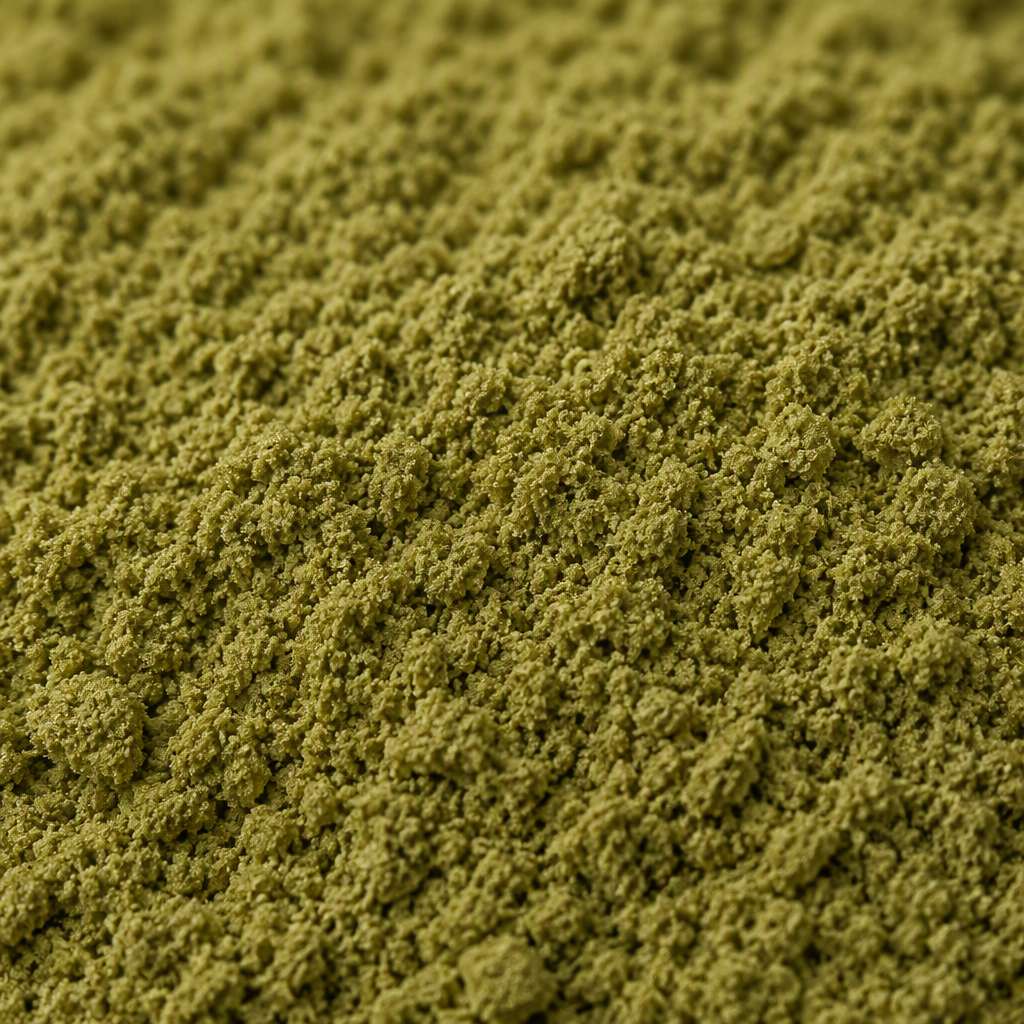 Olive green-brown leonurus extract powder texture close-up