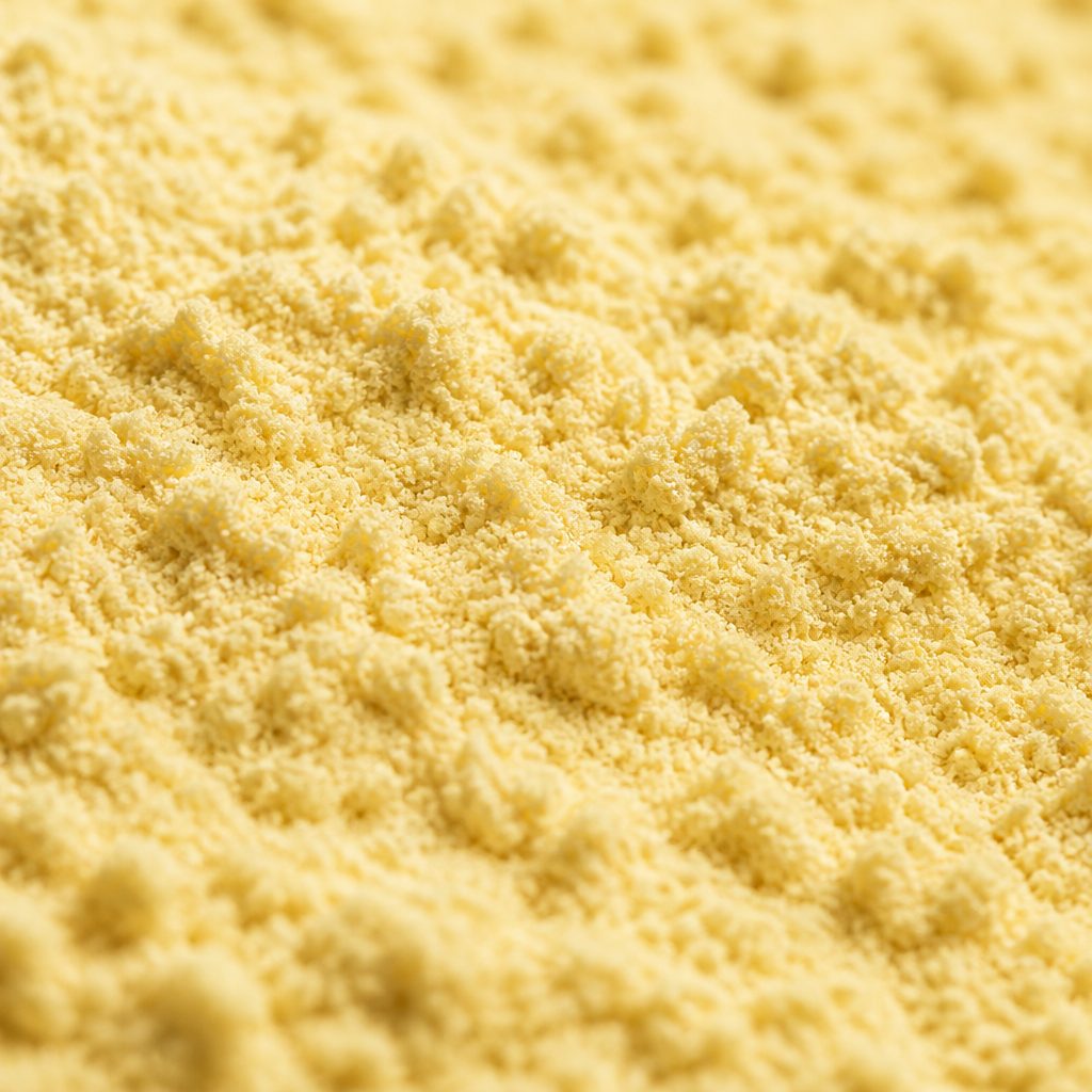 Light yellow to cream phosphatidylserine powder texture close-up