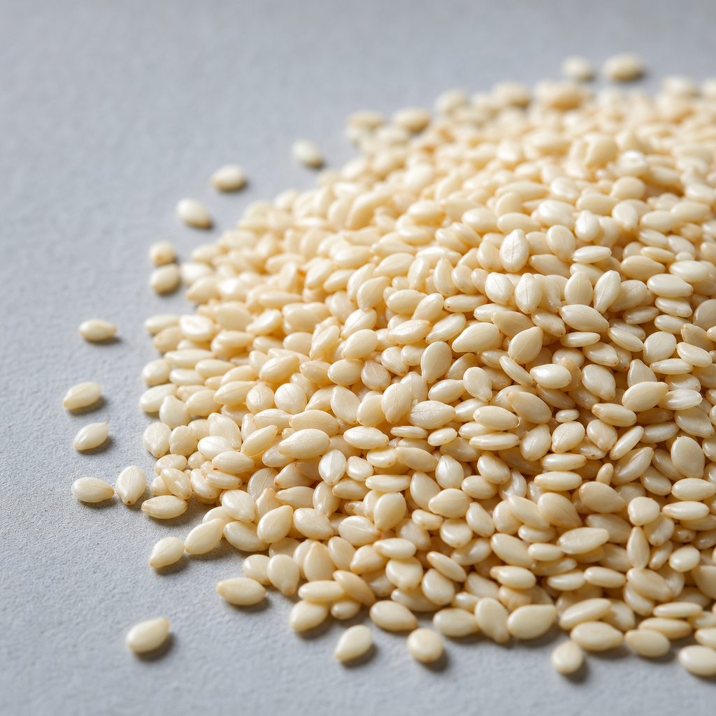 Hulled sesame seed raw material